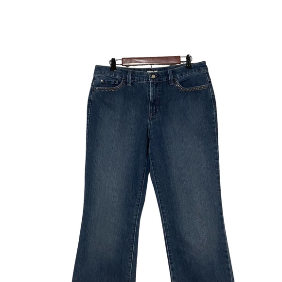 Madison Bootcut Bling Mid Rise Rhinestone Jeans Blue - Picture 2 of 12